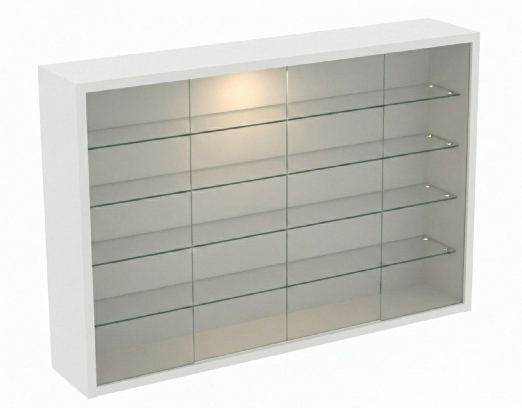 VDD – Vitrinekast – Vitrinekast met glas – Vitrinekast met led verlichting – Vitrinekastje - 50 x 7 x 40 cm - Wit