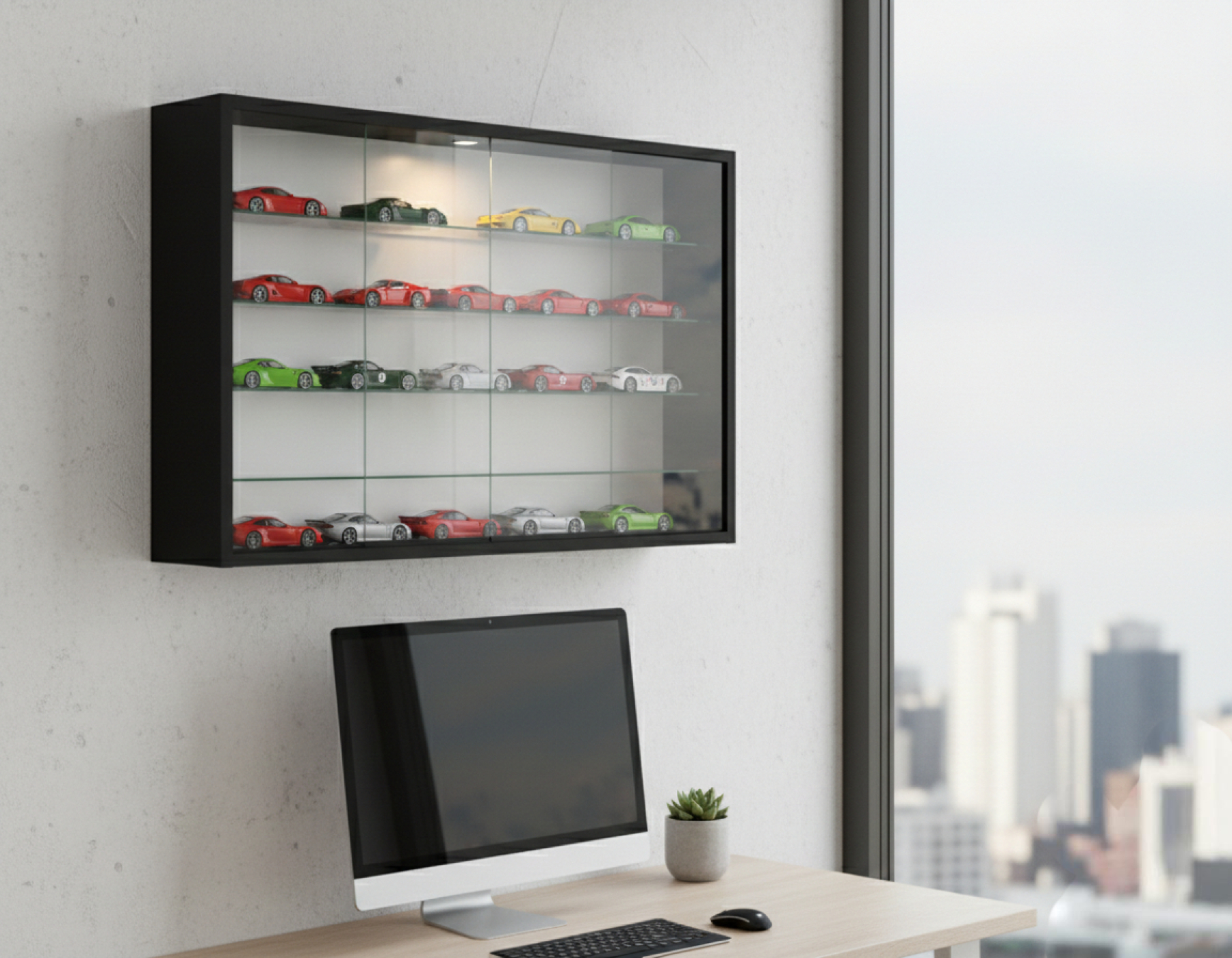 VDD – Vitrinekast – Vitrinekast met glas – Vitrinekast met led verlichting – Vitrinekastje - 75 x 14 x 55 cm - Zwart - Meubel-Plein VDD – Vitrinekast – Vitrinekast met glas – Vitrinekast met led verlichting – Vitrinekastje - 75 x 14 x 55 cm - Zwart - Meubel-Plein
