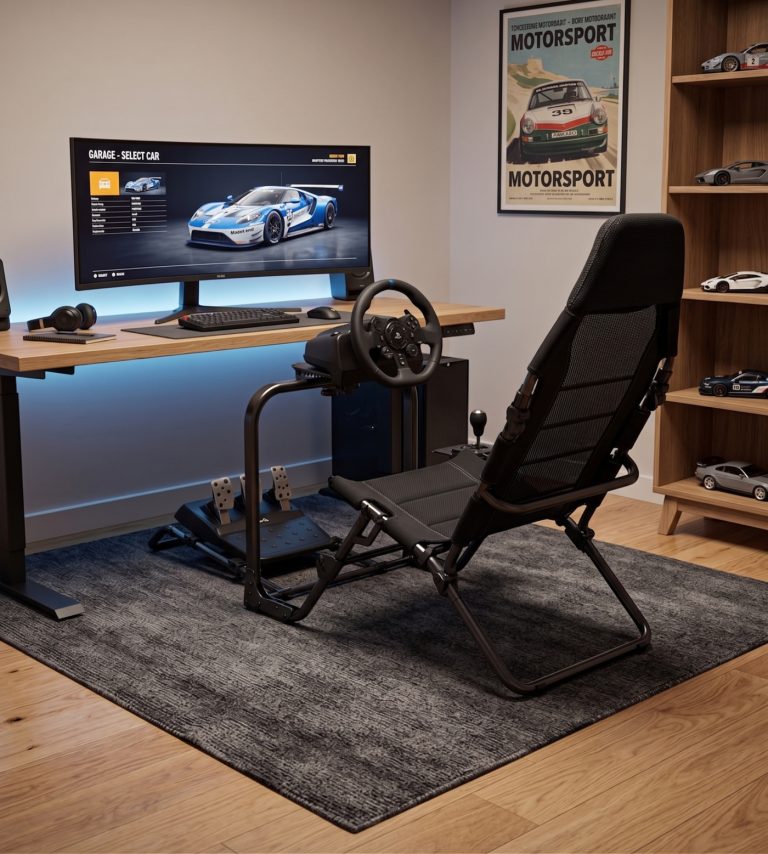VDD Gaming - Opvouwbare sim-race cockpit - Sim-racer - Racecockpit - Opvouwbaar - Zwart - alternatieve afbeelding