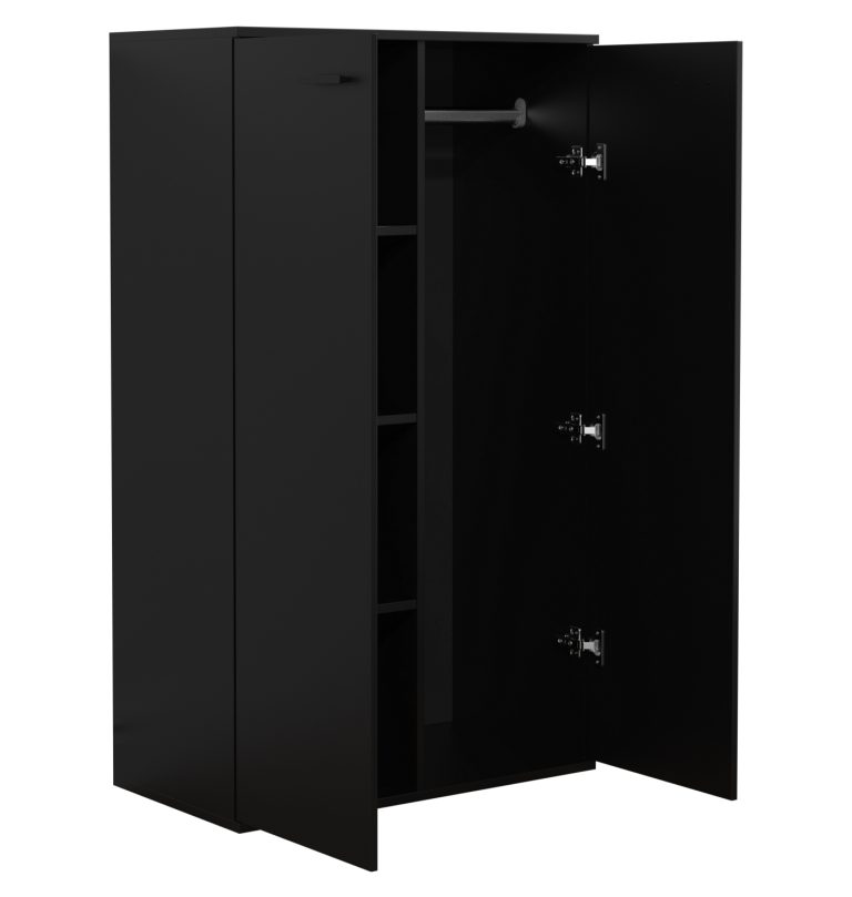 VDD - Kledingkast - Kledingkast zwart - Kleding kast - Kledingkasten slaapkamer - Kast - Kast zwart - Kledingkasten - Zwart