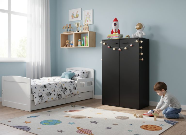 VDD - Kledingkast - Kledingkast zwart - Kleding kast - Kledingkasten slaapkamer - Kast - Kast zwart - Kledingkasten - Zwart - alternatieve afbeelding