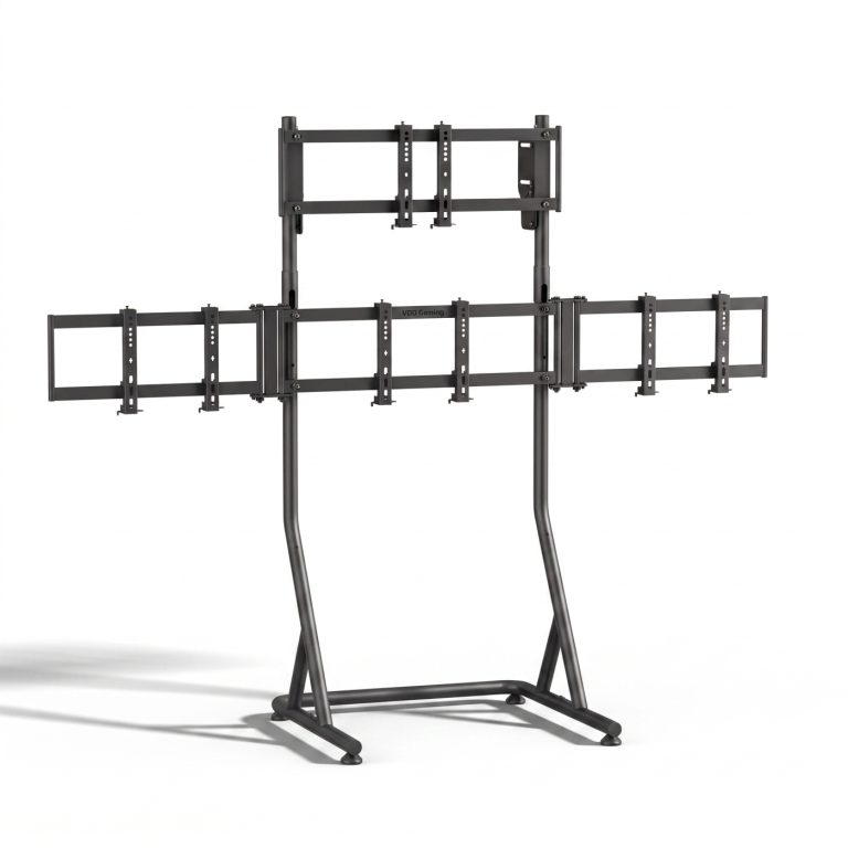 VDD Gaming Quadruple Monitor Standaard voor Racing Simulator - Zwart