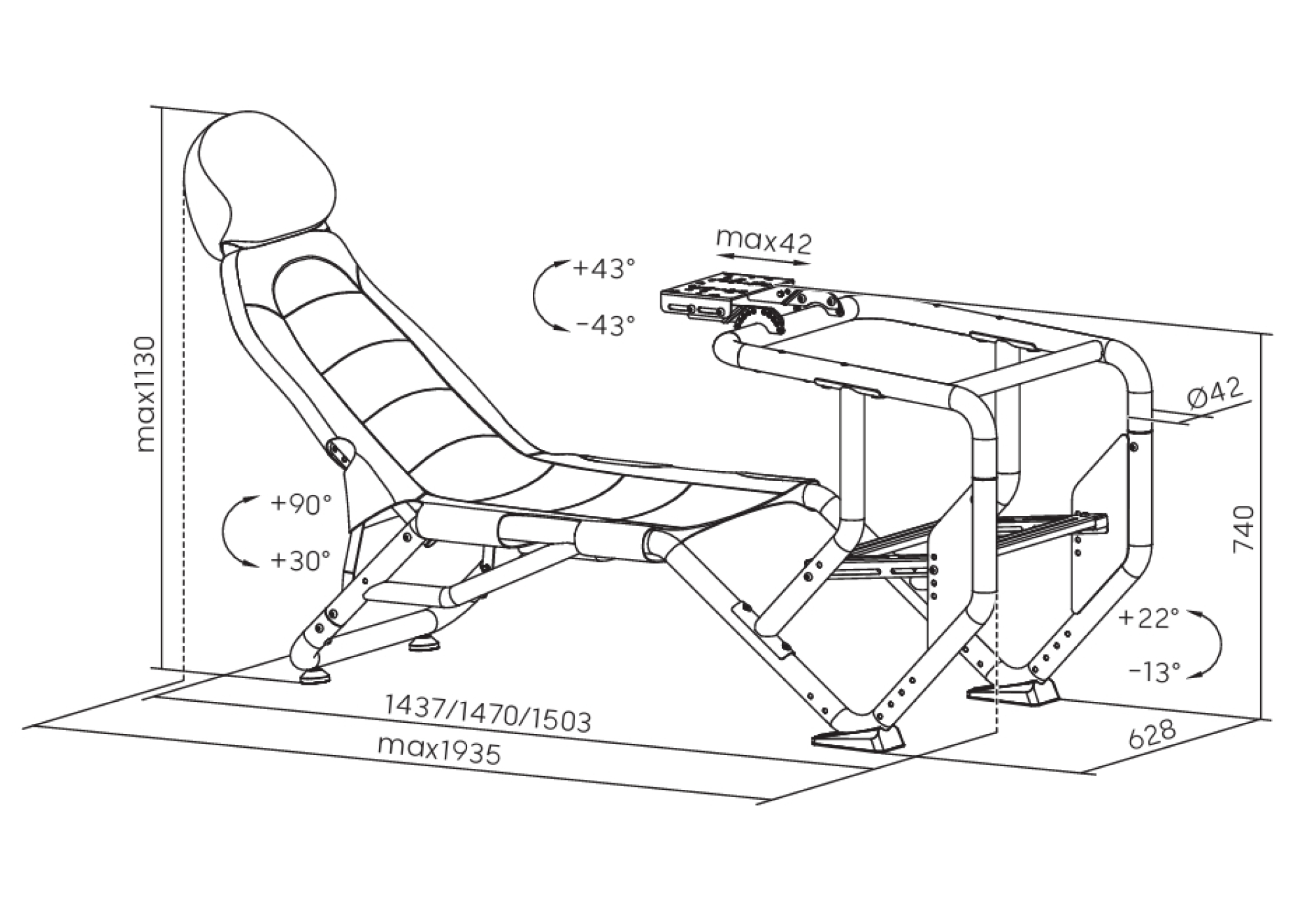 VDD Gaming - Sim racing cockpit - Compacte sim racecockpit - F1 Sim racing - Zwart - Meubel-Plein VDD Gaming - Sim racing cockpit - Compacte sim racecockpit - F1 Sim racing - Zwart - Meubel-Plein
